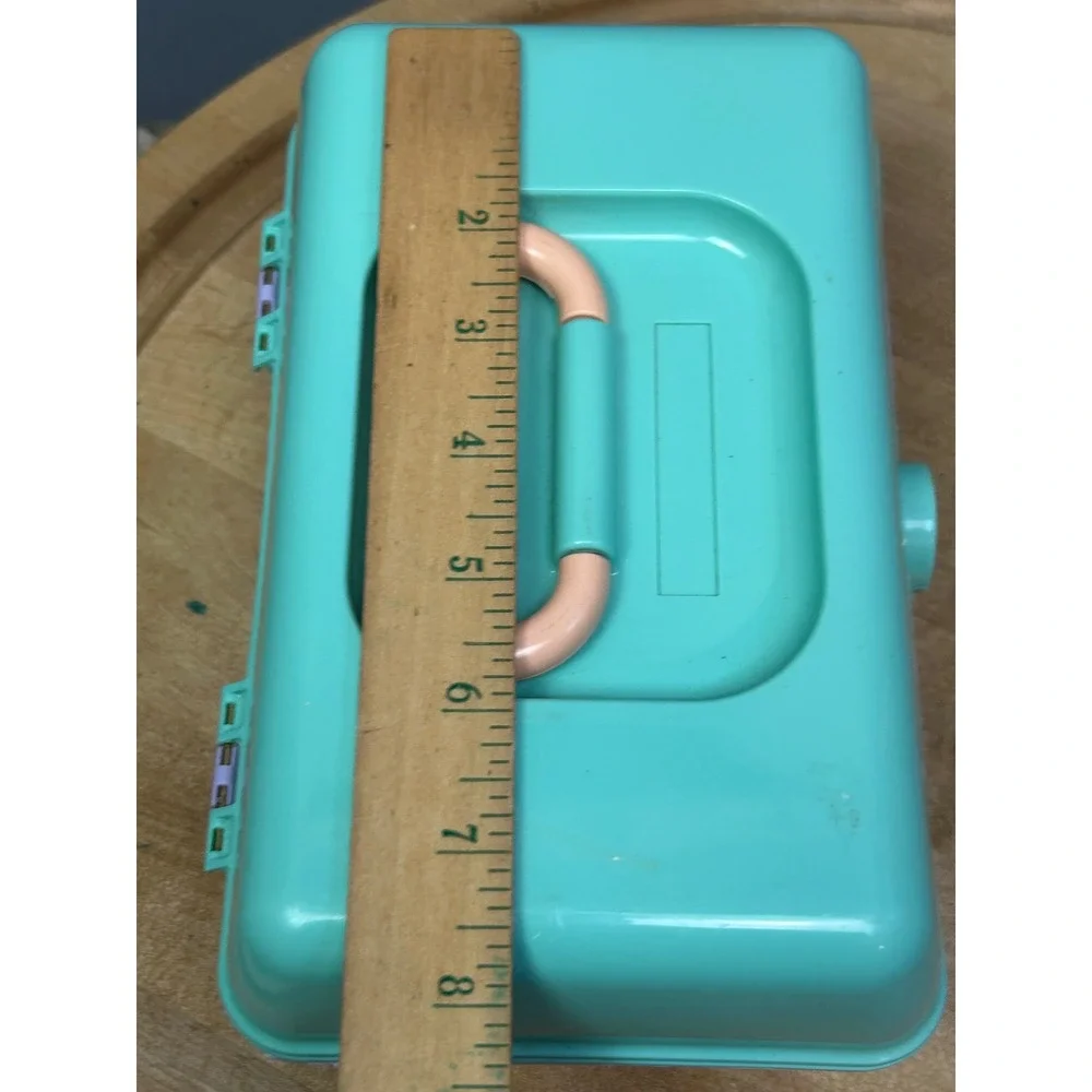 Caboodles Makeup Case Unisex OS Teal Purple Vintage 90s Retro Cosmetic Organizer